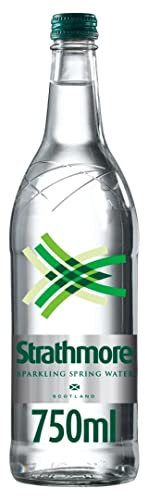 120 x Strathmore Sparkling Spring Water 750ml Glass Bottle with 250 Paper Straws