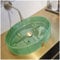 ZTGL Design Waschbecken Aufsatzwaschbecken Waschtisch aus Hochwertiger Gehärtetes Glas Oval Waschschale Waschplatz Handwaschbecken 49x38x12 cm