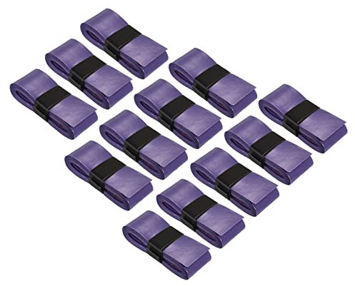 PATIKIL 43.3 Nastro Impugnatura Racchetta Tennis 12 Pezzi PU Overgrip Elasticizzato Antiscivolo Assorbe Sudore per Badminton Canna Pesca Viola