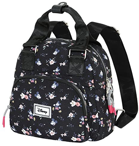 Disney Mickey Mouse Nature-Apricot Handbag-Backpack, Black, 25 x 26 cm