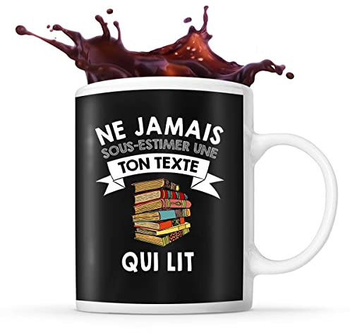 Planetee Mug lit lire Prénom métier âge Personnalisable | Tasse drôle pour Femme Lectrice | idée cadeau anniversaire Noël