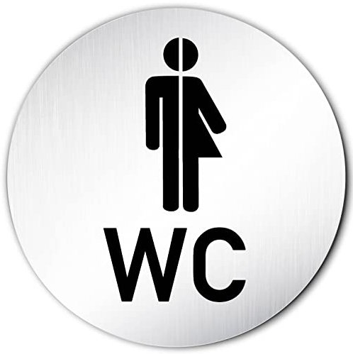 Türschilder24 XXL Toilettenschild Trans Gender 2 • Ø 100mm • Aluminium (eloxiert) • Türschild Hinweisschild