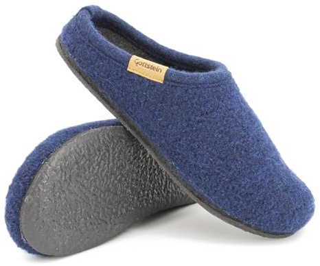 Gottstein Filz-Hausschuh ALP-COMFORT-FE - Damen & Herren Pantoffel aus 100% Schurwolle Ink Blue, 43