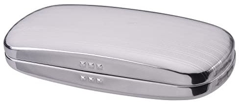 Philley Brillenetui aus Aluminium mit hartem Streifen gefüttert Metall Sonnenbrillen für Frauen&Mann(A-Silber)