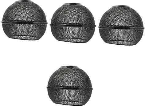 CAXUSD 4Pcs Iron Pendant Light Shades Hollowed Ball Bulb Covers Decorative Lampshade for Kitchen Dining and Room Lighting Industrial Style Pendant Lamp Covers