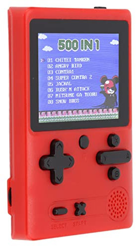 Alomejor Consola de Juegos Retro, Divertida Consola de Juegos Portátil para Viajes a Casa de Aficionados (Rojo)