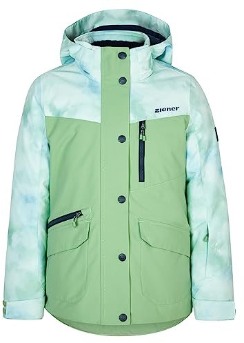 Ziener Mädchen ANOKI Ski-Jacke, Winterjacke | wasserdicht, winddicht, warm, pastel green, 128