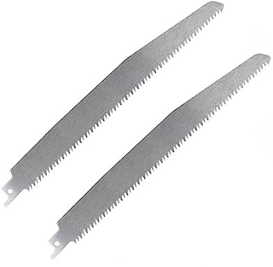 CLENEA 2pcs 9 Inch Reciprocating Saw Blade Stainless Steel Unpainted Meat Saw Blade 5TPI Hacksaw Cutting Freezer