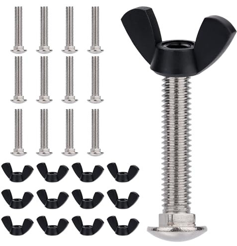 Boulons de Remplacement de Chenil, 12pcs M6 Boulons de Remplacement en Acier INOX et 12pcs Écrous Papillon en Plastique pour Réparer Les Boîtes pour Animaux de Compagnie