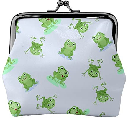 Porte-Monnaie en Cuir pour Femmes Grenouille, Petite Pochette à Monnaie avec Fermoir à Fermeture Kiss-Lock, Portefeuille à Boucle pour Femmes et Filles