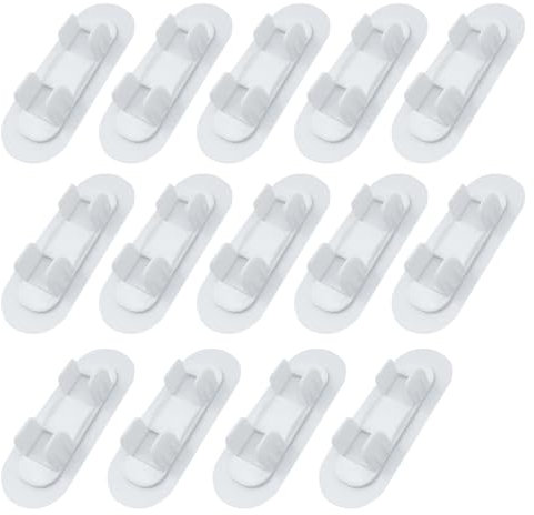 ONEBO 14 Pcs 17-20mm Hose Clips, Self-Adhesive Plastic Clips, Gas Hose Clamps, Snap-In Design, Fixing Brackets for Water & Gas Pipes