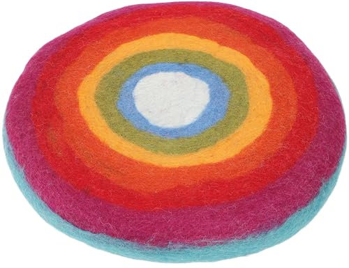 GURU SHOP Dicke Filz Stuhlauflage, Sitzkissen, Sitzauflage, Filzkissen - Regenbogen, Wolle, 4x35x35 cm