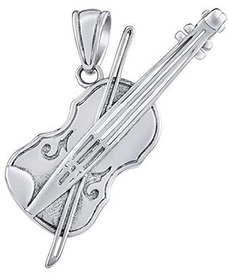 SILVEGO Silber Vivaldi Violin Anhänger JJJ2183P SSL3901 Marke, Estándar, Nicht-Edelmetall, Kein Edelstein