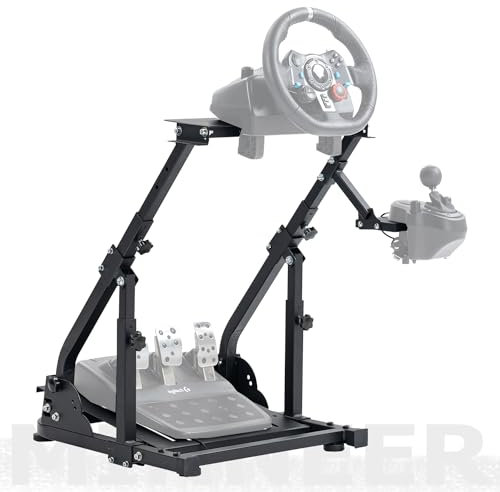 Minneer Enhanced Foldable Gaming Steering Wheel Stand With Pro Reinforced Components Fit For Logitech G25,G27,G29,G920 Racing Simulator Cockpit Not Included Wheel and Pedals