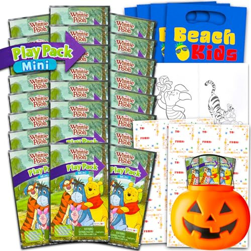 Winnie Puuh Valentinstagskarten für die Kinderschule, 24 Stück, Winnie Puuh Aktivitätssets mit Etiketten, Valentinstagsgeschenke für Kinder, Klassenzimmer, Partyaustausch-Set
