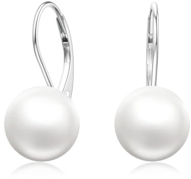 LANBEIDE Perlen Ohrringe, 925 Sterling Silber Leverback Hängend Ohrringe Für Frauen Schmuck Geschenke