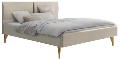 Hasena Polsterbett Tamara Eiche Bright | Stoff beige 140x200