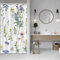ASDCXZ Tenda da doccia con fiori, 120 x 180 cm, primavera, blu, giallo, rosa, viola, fiori, foglie, bianco, bagno, lavabile, sottile, in poliestere, impermeabile, per vasca da bagno con 8 ganci