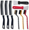 UBRAVE 8-piece Groove Cleaning Tool Set, Including 3 Groove Gap and 3 Mini Small Wire Brushes, 2 Non-scratch Oven Scrapers
