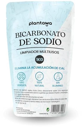 PLANTAWA Bicarbonato de Sodio 1kg Doypack | Polvo Multiusos para Limpieza del Hogar | Cierre Resellable | Alta Solubilidad | Bicarbonato Sódico Puro | Baking Soda Limpieza