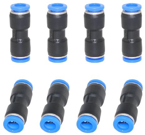 Raccordi Aria Compressa, 8 pezzi 4mm Pneumatico Connettore, raccordo pneumatico per riduttore del tubo di raccordo, Connettori in Plastica, Raccordi pneumatici a sgancio rapido