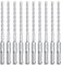 hsawbit Juego de 10 brocas para mampostería con vástago SDS Plus, taladro de martillo de 6 mm x 160 mm, punta de carburo de tungsteno para hormigón, ladrillo, paredes de cemento, piedra