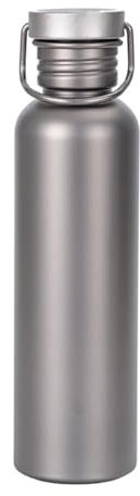 DHYAWUER 750ml Titanium Water Bottle Outdoor Camping Supplies Tourism Sports Cycling Hiking Camping Water Bottle with Cup Sleeve