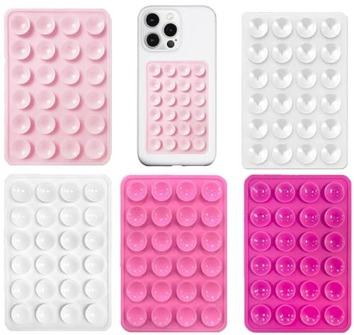 5pcs Phone Suction Pad As Silicon Suction Phone Case Mount, Non Slip Suction Phone Holder For Selfies & Tiktok, Suction Cups Sticky Phone Grip Car Phone Holder, Mirror Holder & Phone Accessories
