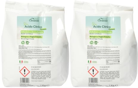 EcoCleanse - Acido citrico ecologico bio – brillantante, anticalcare – 2 x 1Kg
