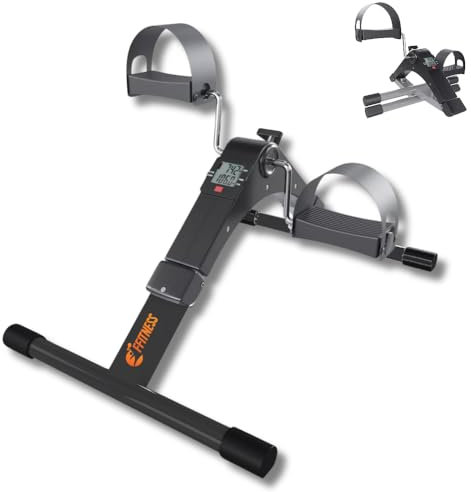 Cyclette Pedaliera Mini Bike per Riabilitazione Motoria Monitor LCD Resistenza Regolabile Pieghevole Allenamento Gambe e Braccia