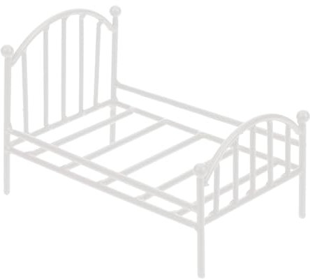 1 Stück Vintage Metall Puppenbett - Miniaturbett Modell, Miniatur Metallbett | Puppenhausmöbel aus Metallkonstruktion, Einzelbett-Design-Puppenhausmöbel für Kinderzimmer, Schlafzimmer, Puppenhau