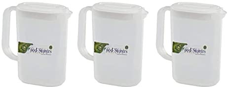 Plastic Jug Pitcher Set | BPA Free and Durable Fridge Door Jug with Lid | Airtight Measuring Container for Water, Milk, Juices & More | Simple Plastic Measuring Jug | 1.5 litres (Pack of 3)