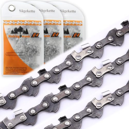 HobbyPower24 3 catene di ricambio per motosega PGHSA 12 B2 C2 C3, semi-scalpello, passo 0,3, spessore maglia 1,1 mm, 28 TG, compatibile con Parkside