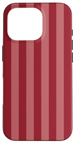 iPhone 16 Pro Vertical Stripes Pink Red Preppy Minimal Aesthetic Cute Case