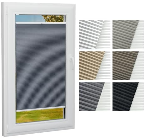 STELGE - Honeycomb Plissee mit Bohren I auf Maß gefertigt I Breite 30-129 cm I Höhe 50-230 cm I 6 Farben Honeycomb-Stoff (Höhe von 50 cm bis 149 cm)