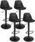OHMG Lot de 4 Tabourets de Bar Pivotant à 360°,Tabouret de Bar de Cuisineen Cuir Synthétique Réglable en Hauteur avec Dossier et Repose-Pieds,Ensemble de 2 Tabourets Hauts avec Base en Métal