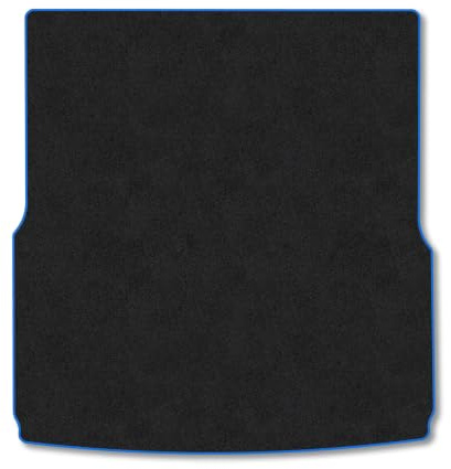 VW Passat (2024+) Carpet Boot Mat | Blue Edge Trim Tailored Fit Boot Liner Full Coverage Protection Accessories Easy Clean Anti Slip Made in the UK