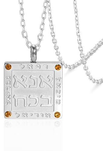 VASSAGO Erzengel-Halskette für Damen und Herren, Edelstahl, Michael Gabriel, Raphael, Uriel, Hebräisch, jüdischer religiöser Schmuck