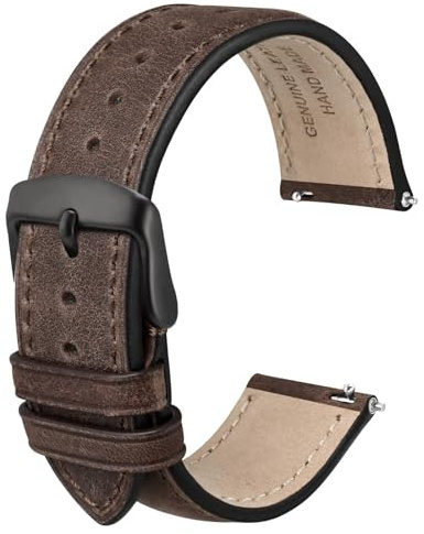 Anbeer Echtes Leder Uhrenarmbänder Schnellspanner,Crazy Horse Leder Uhrenarmbänder für Männer und Frauen