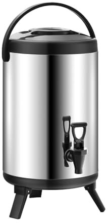 Distributore di Bevande Isolato, pentole per brodo, barile Isolato in Acciaio Inossidabile con Rubinetto, distributore di Bevande Isolato per tè, caffè, Acqua Calda, Latte (10L)