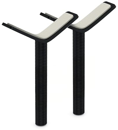 BOMI Y-Adapter 2er Set Schwarz I Metall Spindel für Türschutzgitter und Treppengitter I M10 Gewinde, geeignet für Geländer bis 60 mm I Anti-Rutsch Funktion | Zubehör für Kinderschutzgitter ohne Bohren