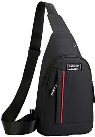 2025 Herren Messenger Fashion Freizeit Brusttasche Sport Trend Rucksack Herren Sling Bag Crossbody Schulter, Schwarz , One size