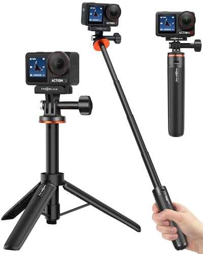 Vkesen Mini trípode extensible de 51 cm para DJI Osmo Action 5 Pro, Osmo Action 4, Osmo Action 3, Osmo 360 - Kit de accesorios de montaje en mango para cámara de acción DJI Osmo