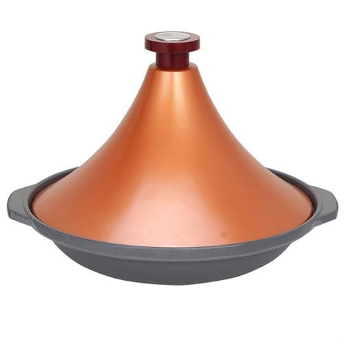 SXTYYH Japanese Style Aluminum Alloy Tagine Pot Moroccan for Cooking Tajine Pot for Slow Simmering, Claypot Rice Ceramics Casserole(28cm)