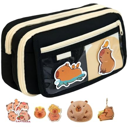 DEKKRYNFV Große Leinwand Bleistiftkoffer 9 Fächer Große Kapazitätsstiftbeutel Tragbarer Organizer Bag Travel Make Up Canvas