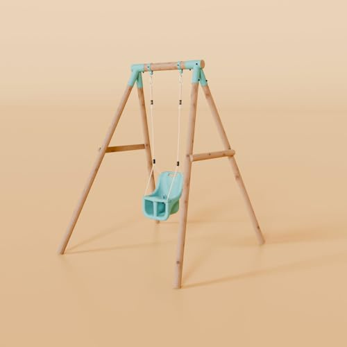 Waltons Wooden Swing Set - Outdoor Kids Baby Swing & Toddler-Friendly Features | Pressure-Treated Timber Garden Playset for Children | Handmade in the UK