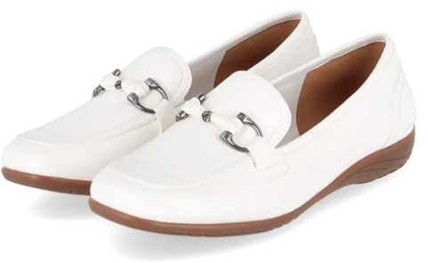 Josef Seibel 7483468/000 Damen Mokassins/Bootsschuhe Glattleder in Weiss - Gr. 36