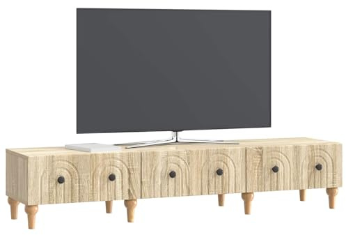 vidaXL TV-Schränk Sonoma-Eiche 147 x 34,5 x 30 cm Holzwerkstoff, Wohnzimmer, moderner rechteckiger Stauraum, multifunktionale Schrank, minimalistisches TV-Möbel