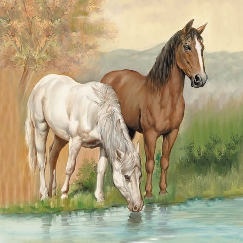 Ambiente Servietten Lunch / Party / Fest ca. 33x33cm Horses - Pferde - Ideal als Geschenk