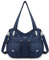 Angelkiss Damen Handtasche Große Doppelreißverschluss Multi Pocket Washed Schultertasche Designer-Handtaschen für Frauen